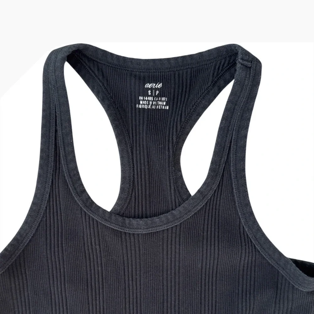 Aerie Black Ribbed Racerback Maxi Tank Dress Size‎ Small - Picture 3 of 3